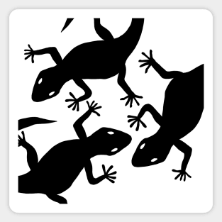 A Gathering of Black Geckos Magnet